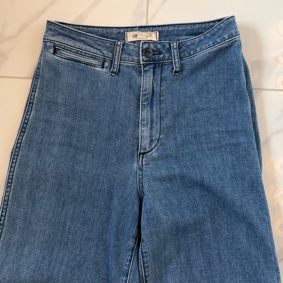 Madewell Emmett Wide-Leg Crop Rosalie Wash Medium Denim Jeans Women’s Size 26 - Picture 4 of 15